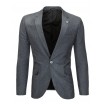 Formální slim fit pánské sako v šedé barvě s jemným vzorem
