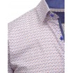 Bavlněné pánské slim fit košile bílé barvy se vzorem a modrými knoflíky
