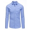 Světle modrá pánská vzorovaná slim fit košile s dlouhými rukávy