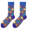 Elegantní pánské ponožky šedé barvy s barevnými kuličkami
