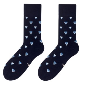 Tmavě modré pánské ponožky s trojúhelníkovým vzorem