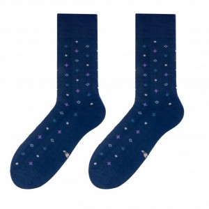 Pohodlné pánské ponožky modré barvy s motivem hvězd