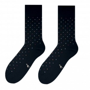 Tmavě modré pohodlné pánské ponožky s tečkováním motivem