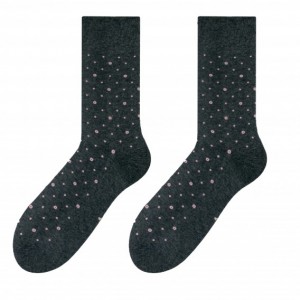 Moderní bavlněné pánské ponožky s růžovými puntíky