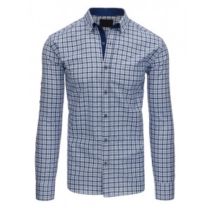 Moderní pánská károvaná košile modré barvy