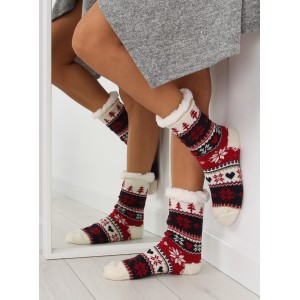 Hrubé dámské barevné ponožky v severském stylu