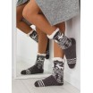 Jemné dámské ponožky šedé barvy s vánočním vzorem