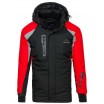 Pánská lyžařská červeno černá bunda s kapucí