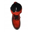 Červené pánské kotníkové kožené boty COMODO E SANO se šňůrkami