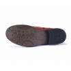 Šněrovací pánské kožené boty červeno černé barvě na nízkém podpatku