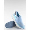 Světle modré dámské sportovní boty s gumou a tlustou podrážkou