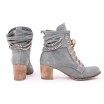 Moderní kožené boty šedé barvy pro dámy