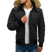 Pánská bunda na zimu s krátkým střihem černé barvy