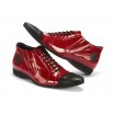 Červené pánské sportovní kožené boty COMODO E SANO s černými šňůrkami