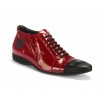 Červené pánské sportovní kožené boty COMODO E SANO s černými šňůrkami