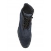 Pánské zimní kožené boty COMODO E SANO se šňůrkami v modré barvě