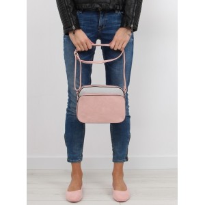 Dámská stylová crossbody kabelka v růžovo šedé barvě