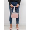 Dámská stylová crossbody kabelka v růžovo šedé barvě