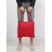 Klasická dámská shopper kabelka červené barvy s kosmetickou taškou