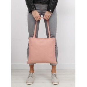 Růžová nákupní shopper kabelka se dvěma řemínky