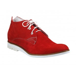 Pánske kožené topánky červené PT116