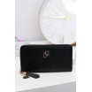 Elegantní dámská peněženka černé barvy se zlatým zipem