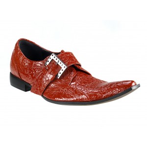 Pánske kožené extravagantné topánky červené PT065