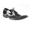 Pánske kožené extravagantné topánky čierne  PT069