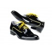 Pánske kožené extravagantné topánky čierne PT070