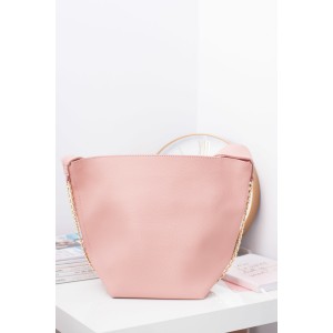 Jednoduchá růžová dámská shopper kabelka s náhradním nastavitelným ramínkem