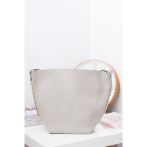 Moderní dámské shopper kabelky v šedé barvě se zlatou řetízkem