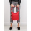 Červená dámská kabelka do ruky s hrubým řemínkem