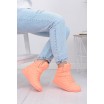 Sportovní dámské kotníkové boty oranžové barvy s tkaničkami