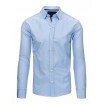 Elegantní modrá pánská košile s dlouhými rukávy a bílými proužky