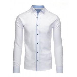 Formální pánské košile v bílé barvě se čtvercovými knoflíky a dlouhým rukávem