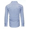 Elegantní pruhovaná pánská slim fit košile v modré barvě s dlouhým rukávem