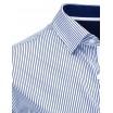 Elegantní pruhovaná pánská slim fit košile v modré barvě s dlouhým rukávem