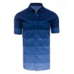 Moderní pánské košile v modré barvě s krátkým rukávem a pruhovaným vzorem