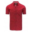 Elegantní červená pánská košile s krátkým rukávem a bílým vzorem