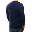 Jednoduchý tmavě modrý pánský svetr se zapínáním na rameni