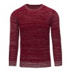 Ležérní pánský svetr vínové barvy s pleteným vzorem