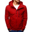 Přechodná bunda s kapucí a zapínáním na zip červené barvy