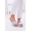 Elegantní letní pantofle modře pro dámy