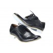 Pánske kožené topánky čierne PT124
