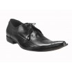 Pánske kožené extravagantné topánky čierne PT126