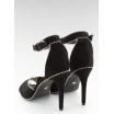 Elegantní dámské sandály v černé barvě s lemováním