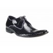 Pánske kožené extravagantné topánky čierne PT127