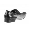 Pánske kožené extravagantné topánky čierno-strieborné  PT128