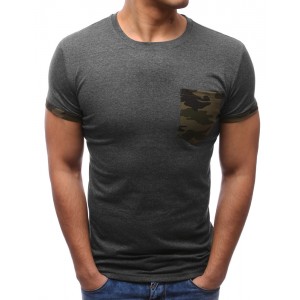 Pánské tričká s krátkým rukávem v tmavě šedé barvě