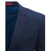 Moderní pánské sako s kostkovaným vzorem modré barvy